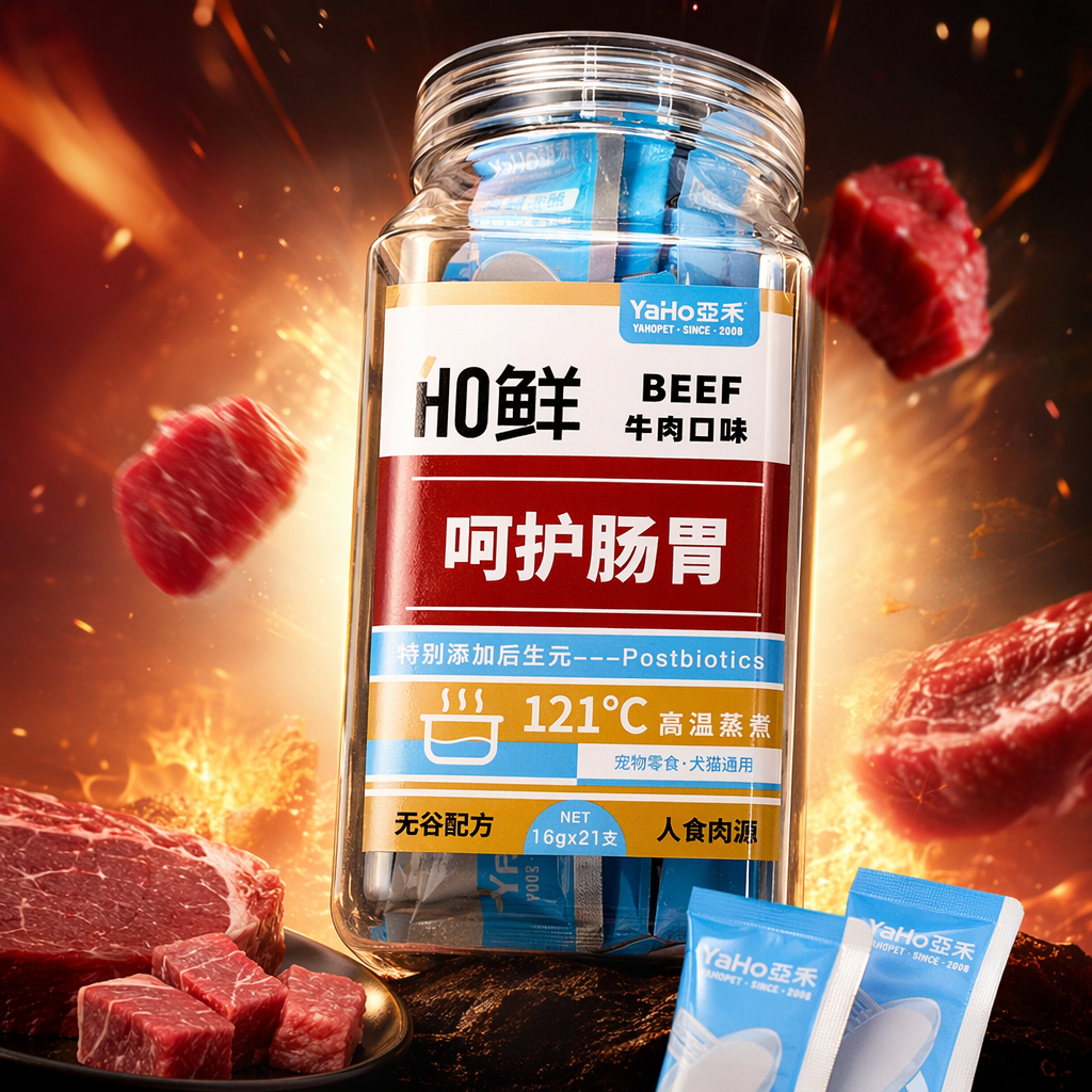 Milk-flavored pet snacks, cat and dog strips, protect the stomach and intestines, steamed at 121°C high temperature Specification image