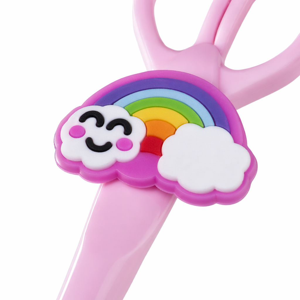 Colorful cartoon scissors and pens, student stationery, creative and safe scissors with pen function Application Scenario