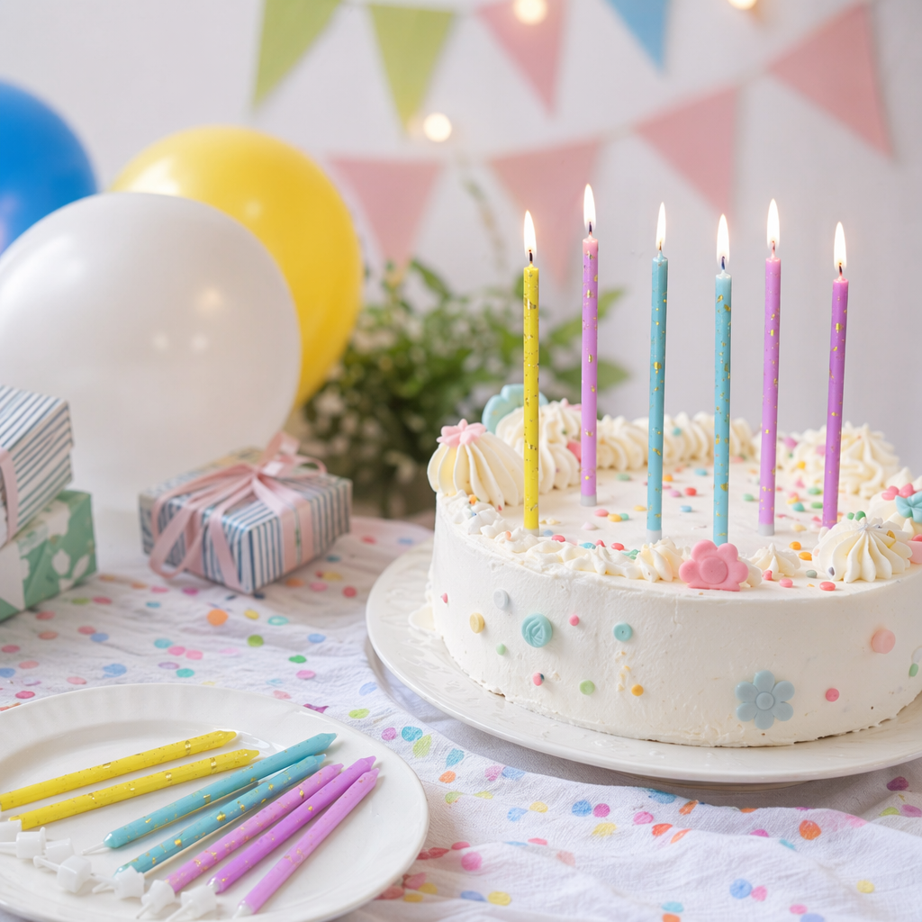 Colorful party candle set, wedding and birthday decoration candles, multi-color mixed mix details Picture