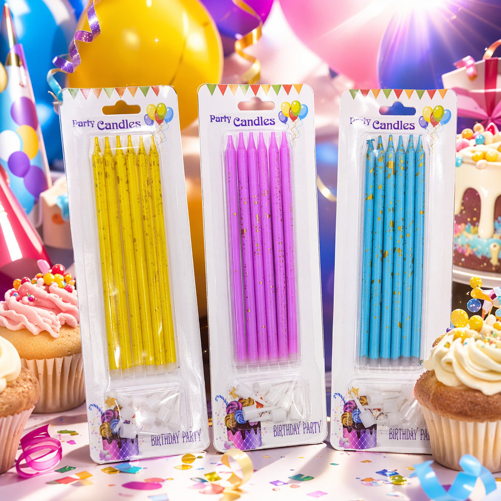 Colorful party candle set, wedding and birthday decoration candles, multi-color mixed mix Specification image