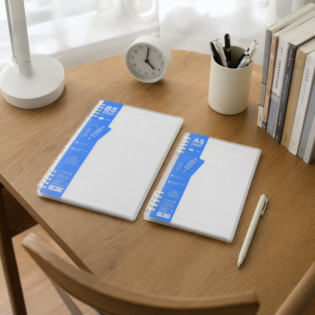 Blue cover B5 and A5 loose-leaf notebooks with detachable inner pages for portable writing details Picture