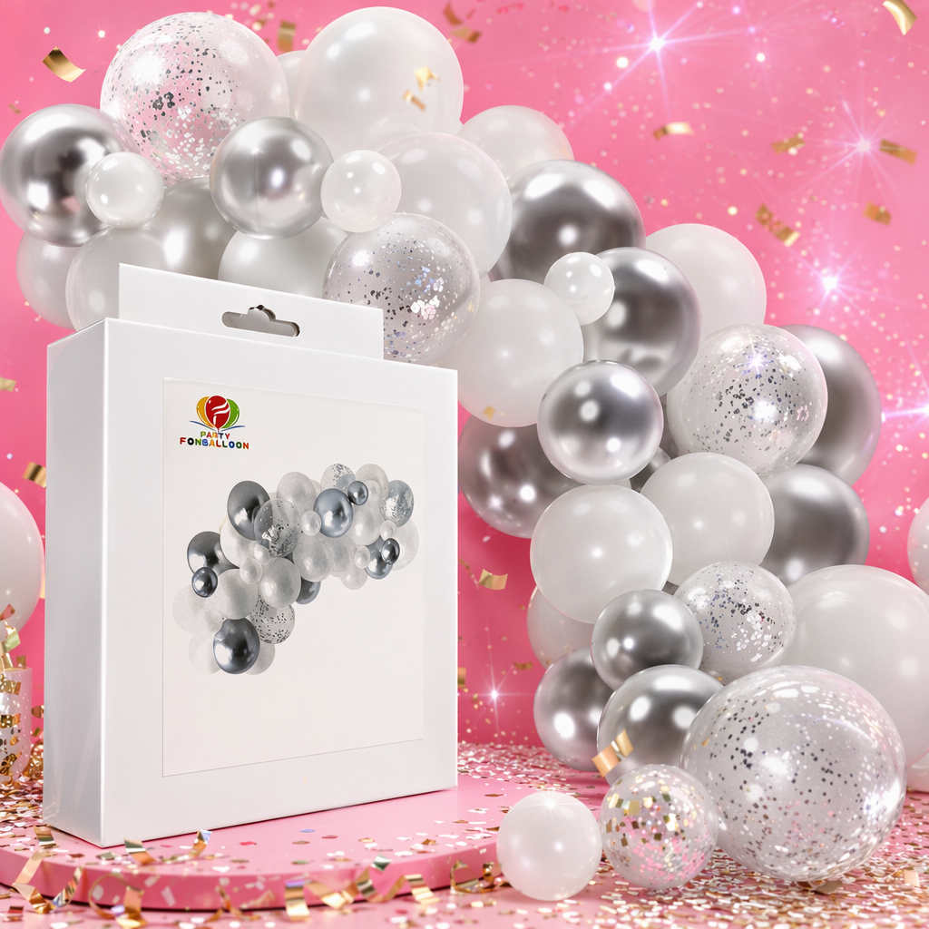 White packaging box balloon set party decoration supplies Specification image