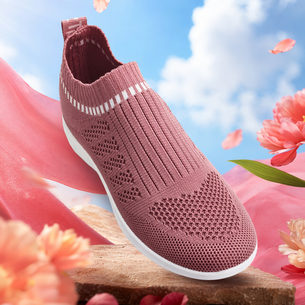Pink knitted sock boots for warm and anti-slip women, thin elastic sock boots for autumn and winter Specification image