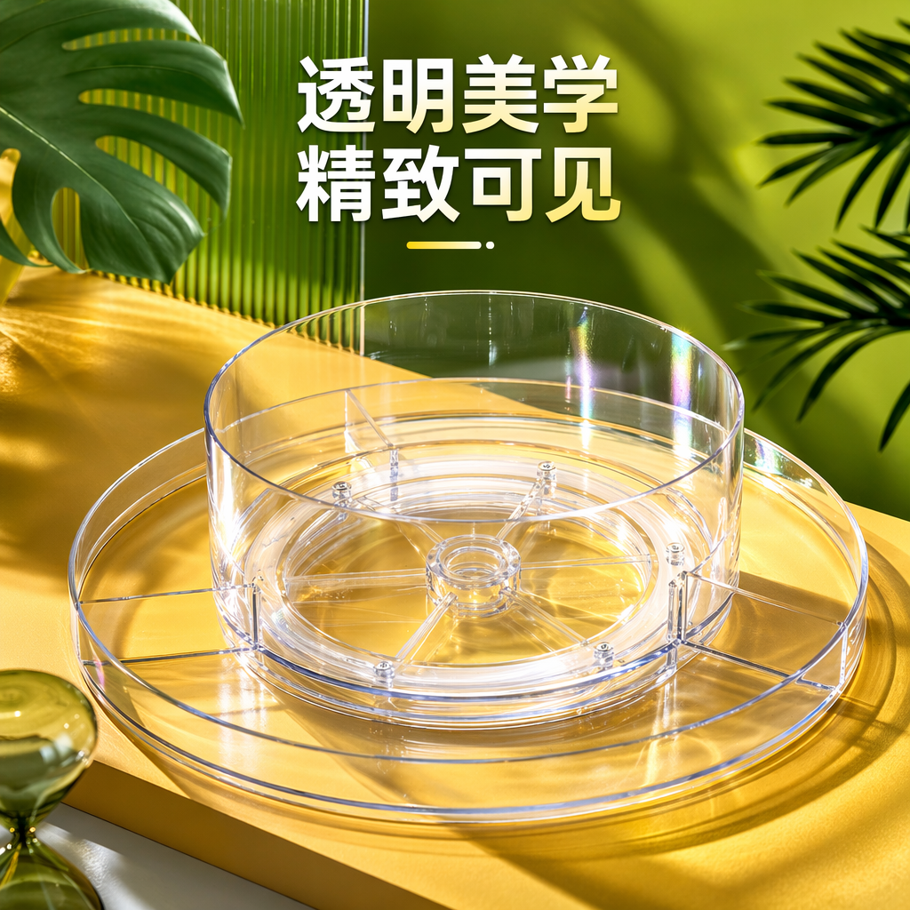 透明旋转收纳盘细节图