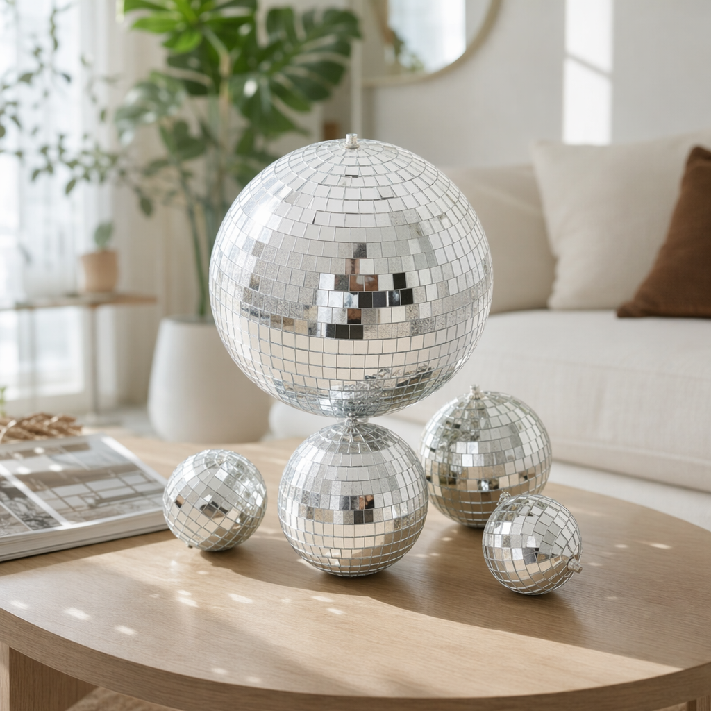 مرآة الفضية Disco Diisco، تدوير الانعكاس للتزيين أضواء الجو في حفلة المهرجان details Picture