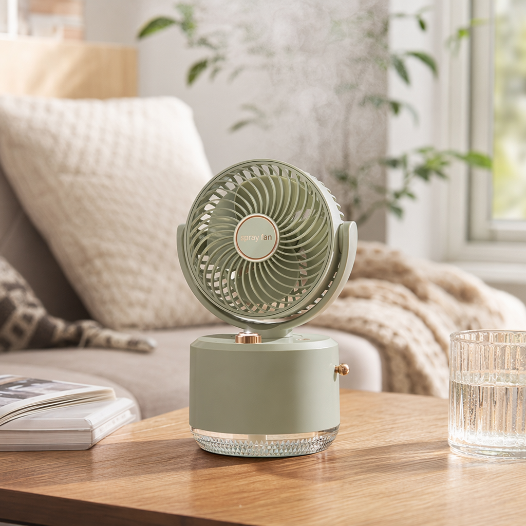New cross-border moving head spray desktop fan, home USB rechargeable, student dormitory office manufacturer wholesale details Picture