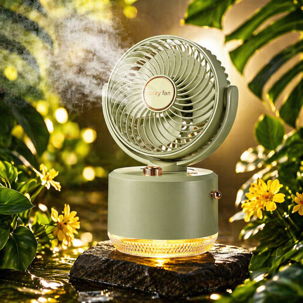 New cross-border moving head spray desktop fan, home USB rechargeable, student dormitory office manufacturer wholesale Specification image
