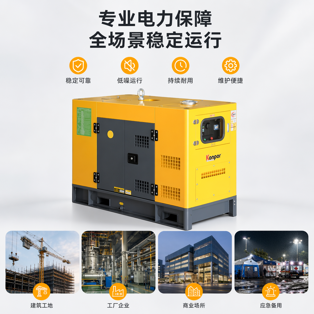 黄色发电机 静音铜线绕组220V户外应急备用电源