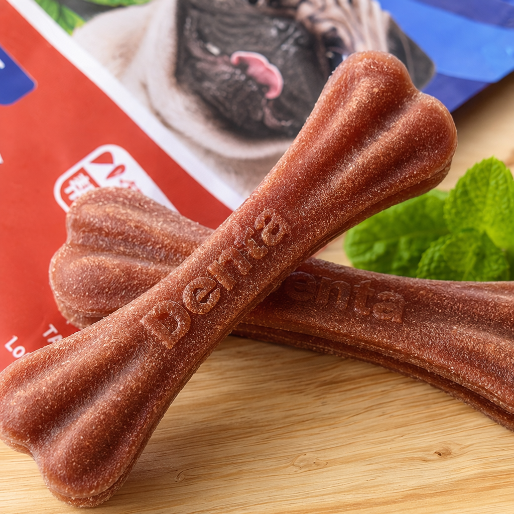 Tiger Motion blue and red packaging pet snack teething sticks Application Scenario