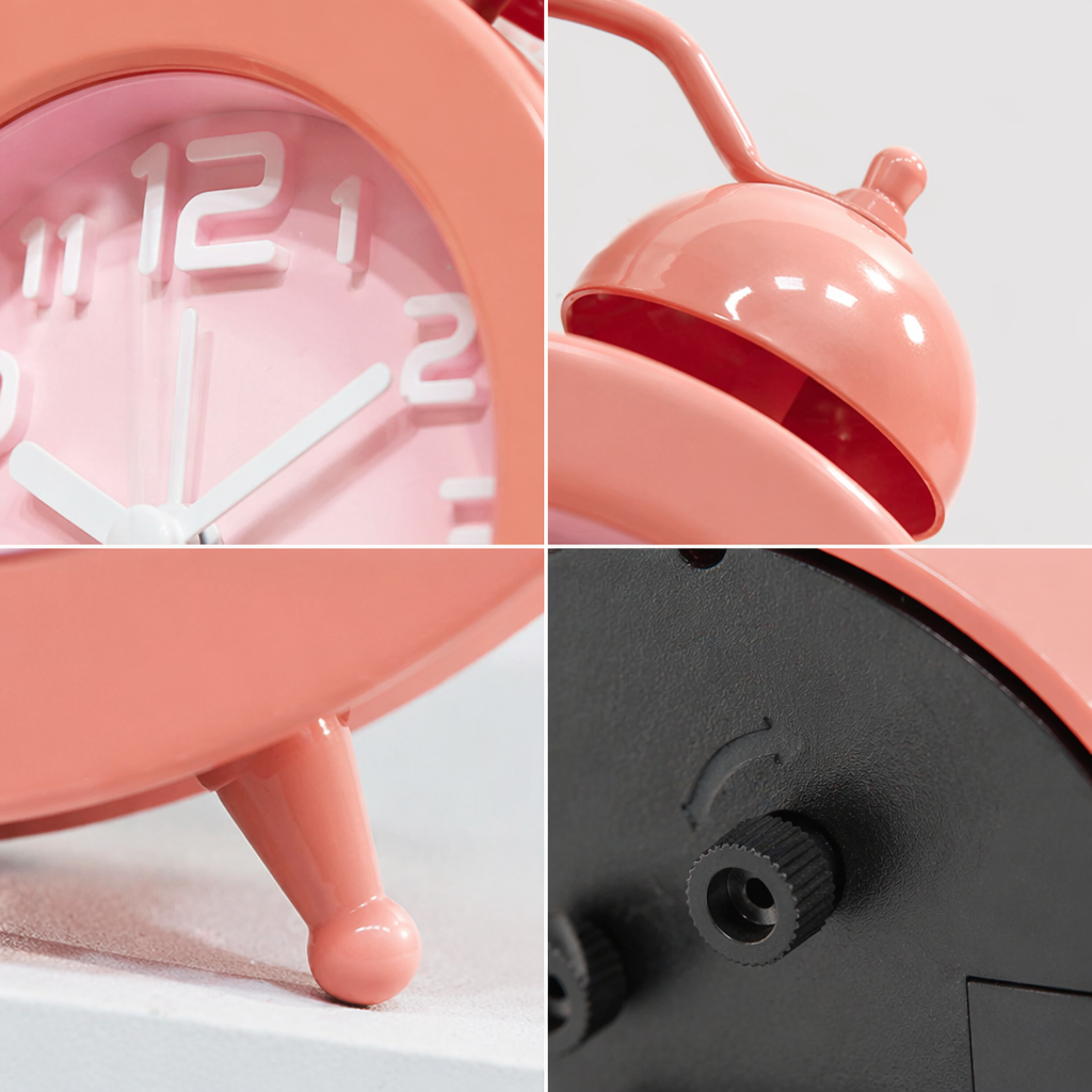 The three-color small alarm clock for student dormitories is a silent bedside alarm with adjustable volume Application Scenario