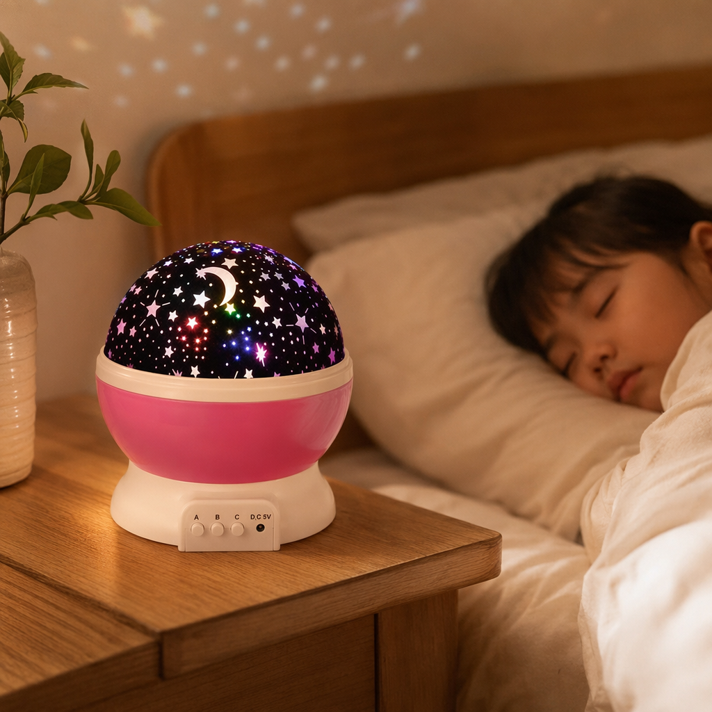 粉色星空投影灯产品图