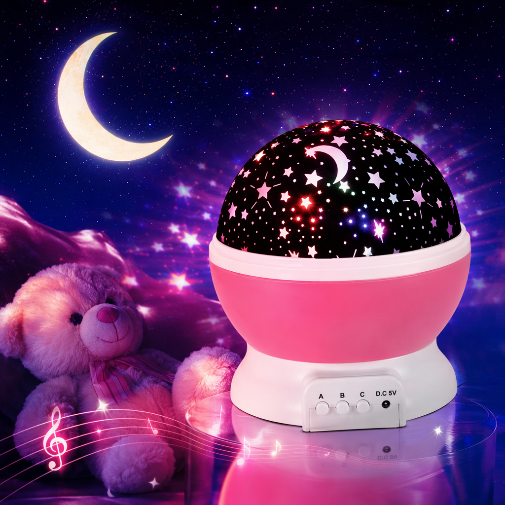 粉色星空投影灯细节图