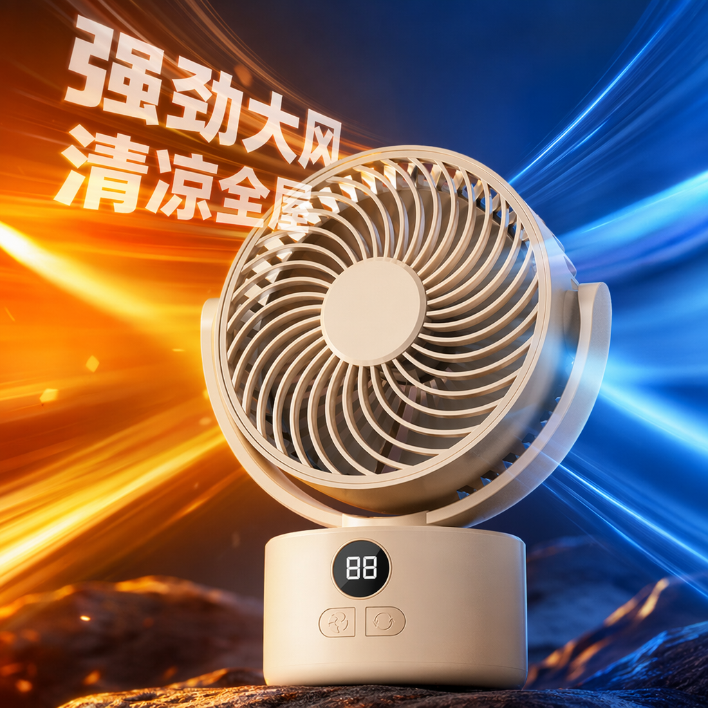 电风扇家用空气循环扇台式露营学生宿舍桌面办公室小型台扇礼品 Specification image