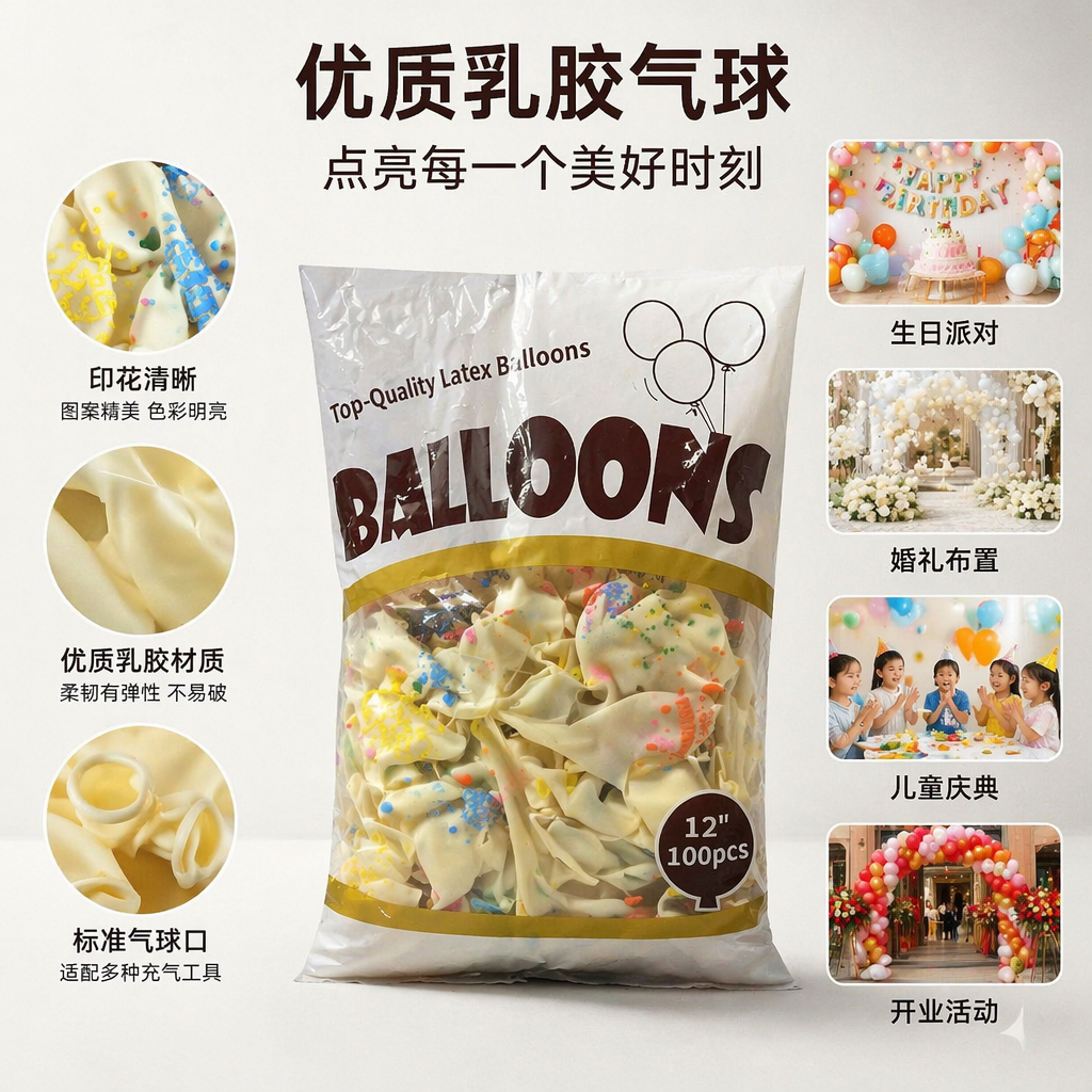 白色包装袋气球派对装饰用品婚礼生日庆典通用
