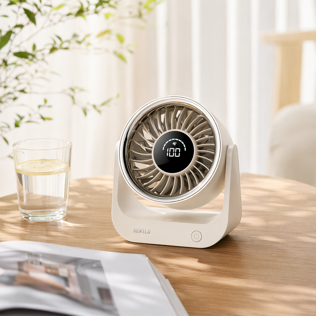 New cross-border desktop portable fan, 100-speed high-speed circulation fan, dormitory desktop long-lasting electric fan details Picture