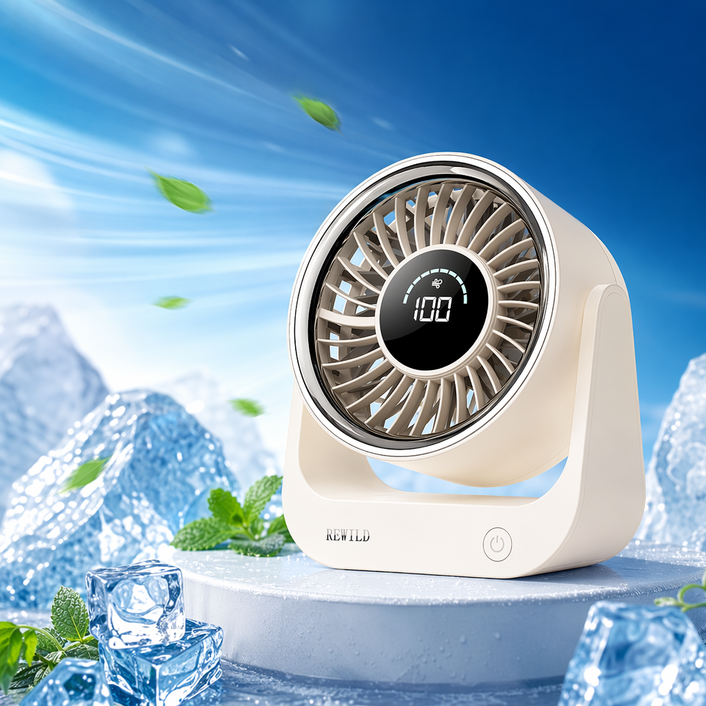 New cross-border desktop portable fan, 100-speed high-speed circulation fan, dormitory desktop long-lasting electric fan Specification image