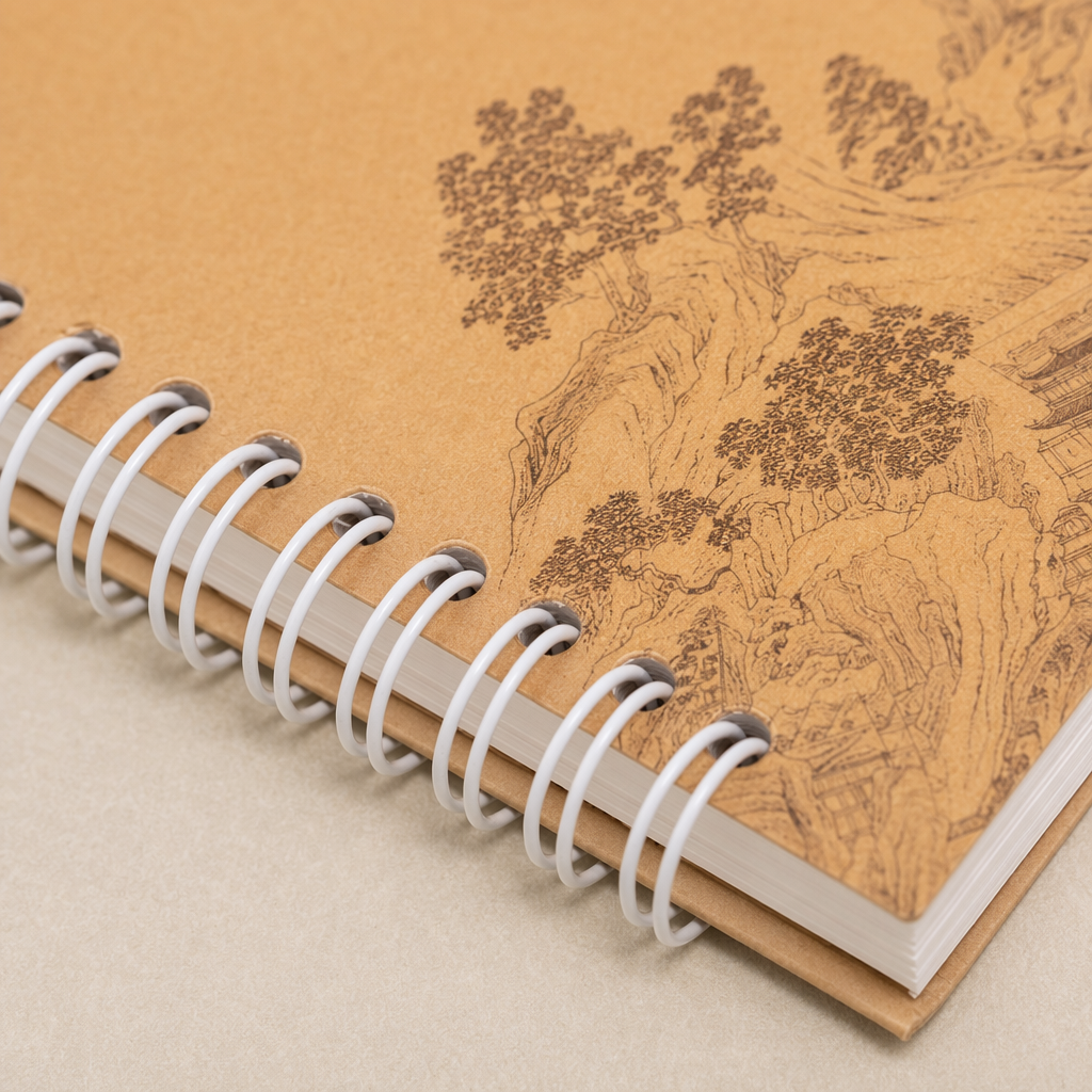 橙色封面传统山水画素描本 SKETCHBOOK Application Scenario