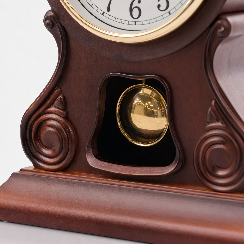 Dark brown vintage wall clock, living room pendulum clock, bedroom decorative wall clock, wooden mechanical clock Application Scenario