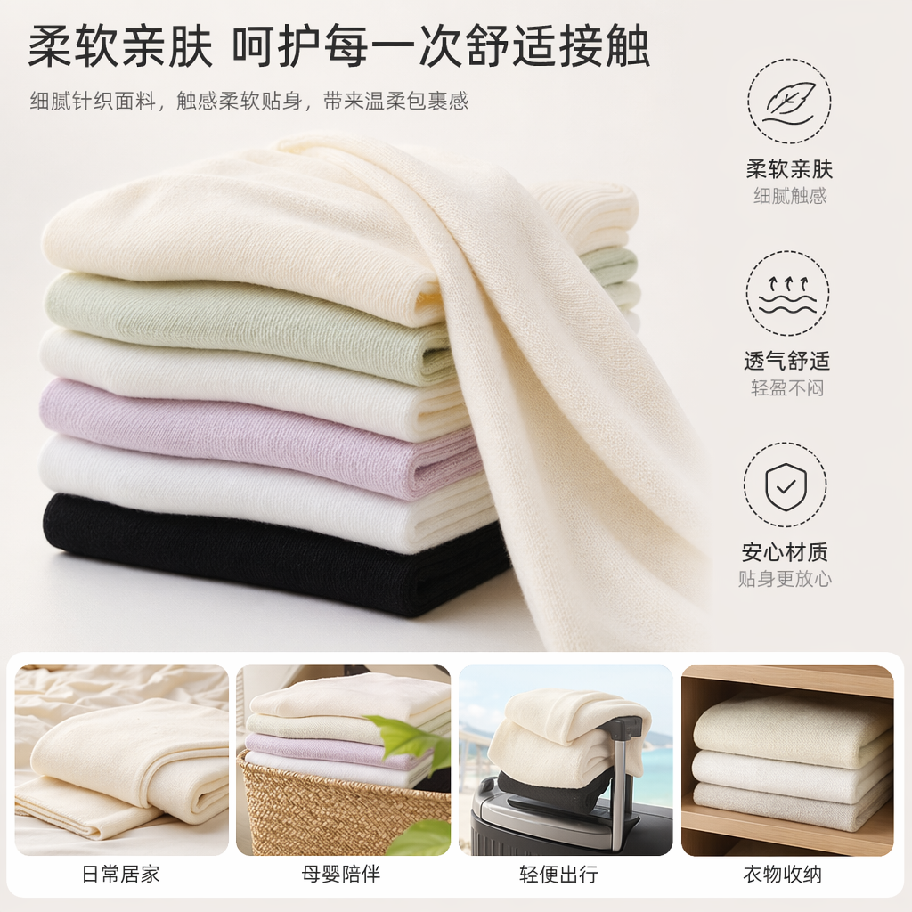 Multi-color stacked socks, pure cotton, sweat-absorbing and breathable, unisex, fashionable and versatile
