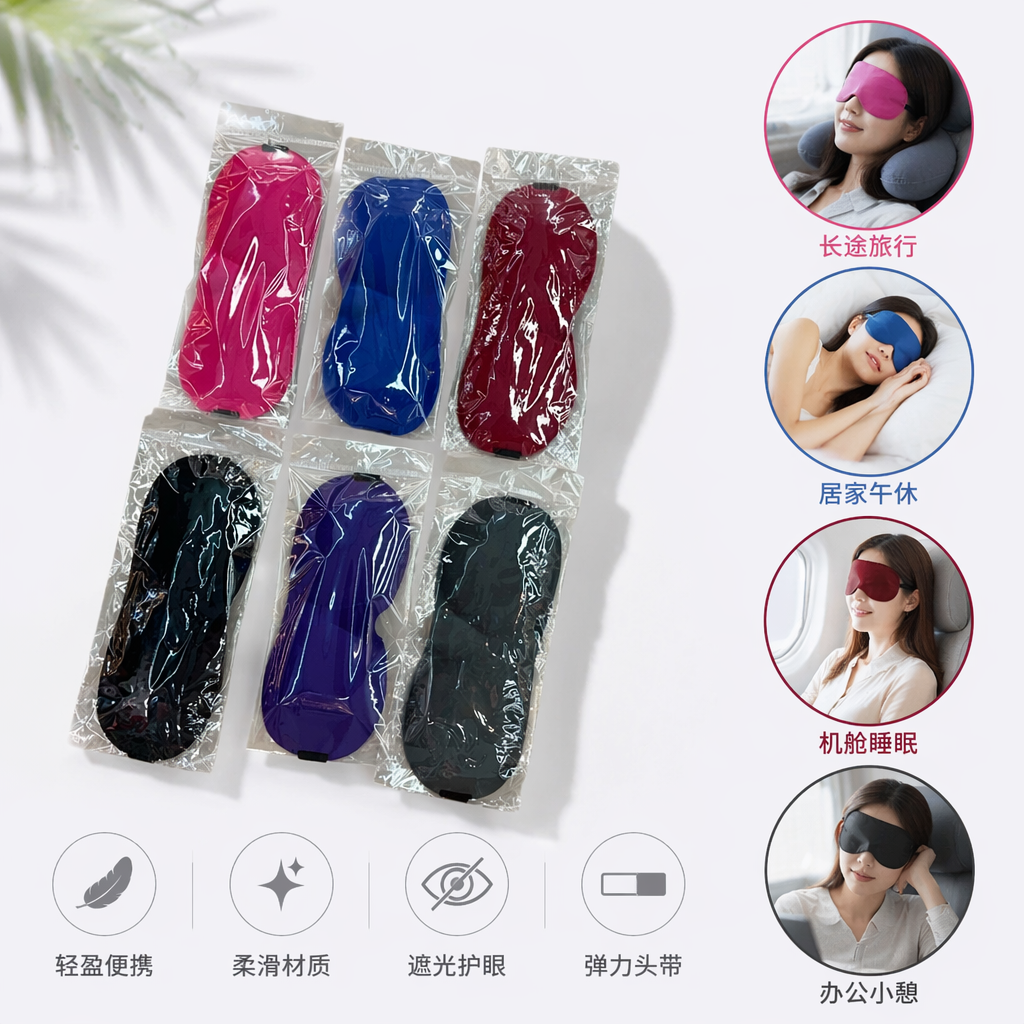 彩色眼罩 睡眠遮光舒适透气可调节松紧男女通用