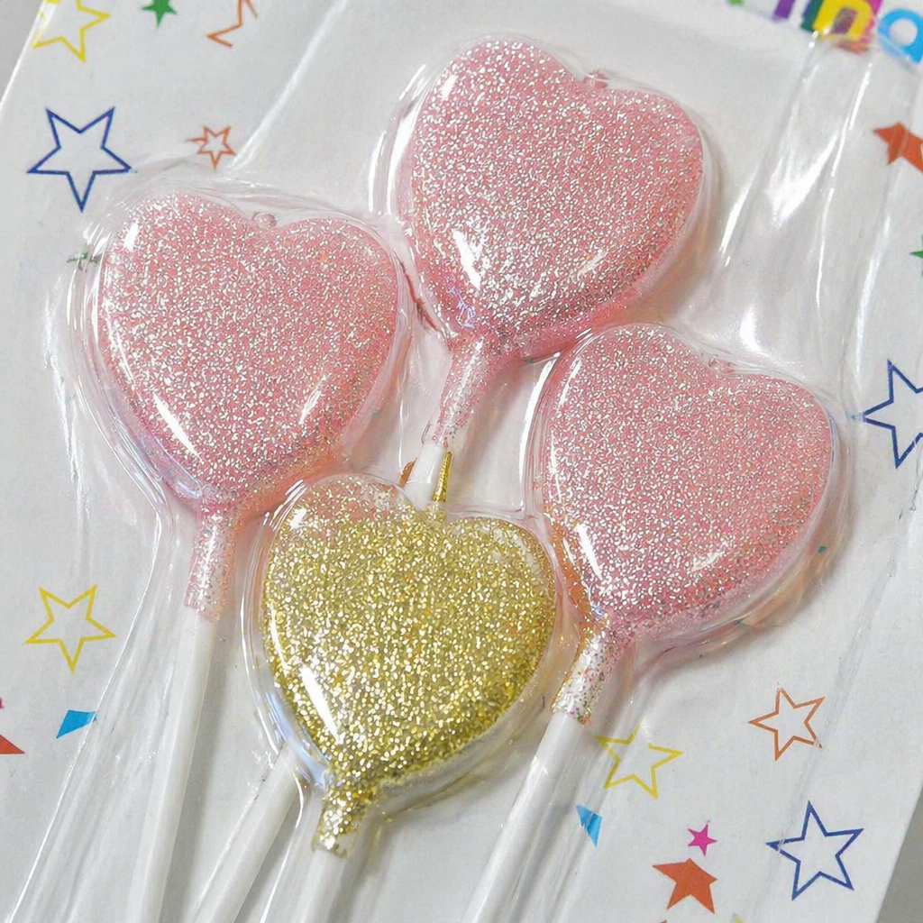 Colorful heart-shaped birthday candles Creative party decoration candle set Application Scenario
