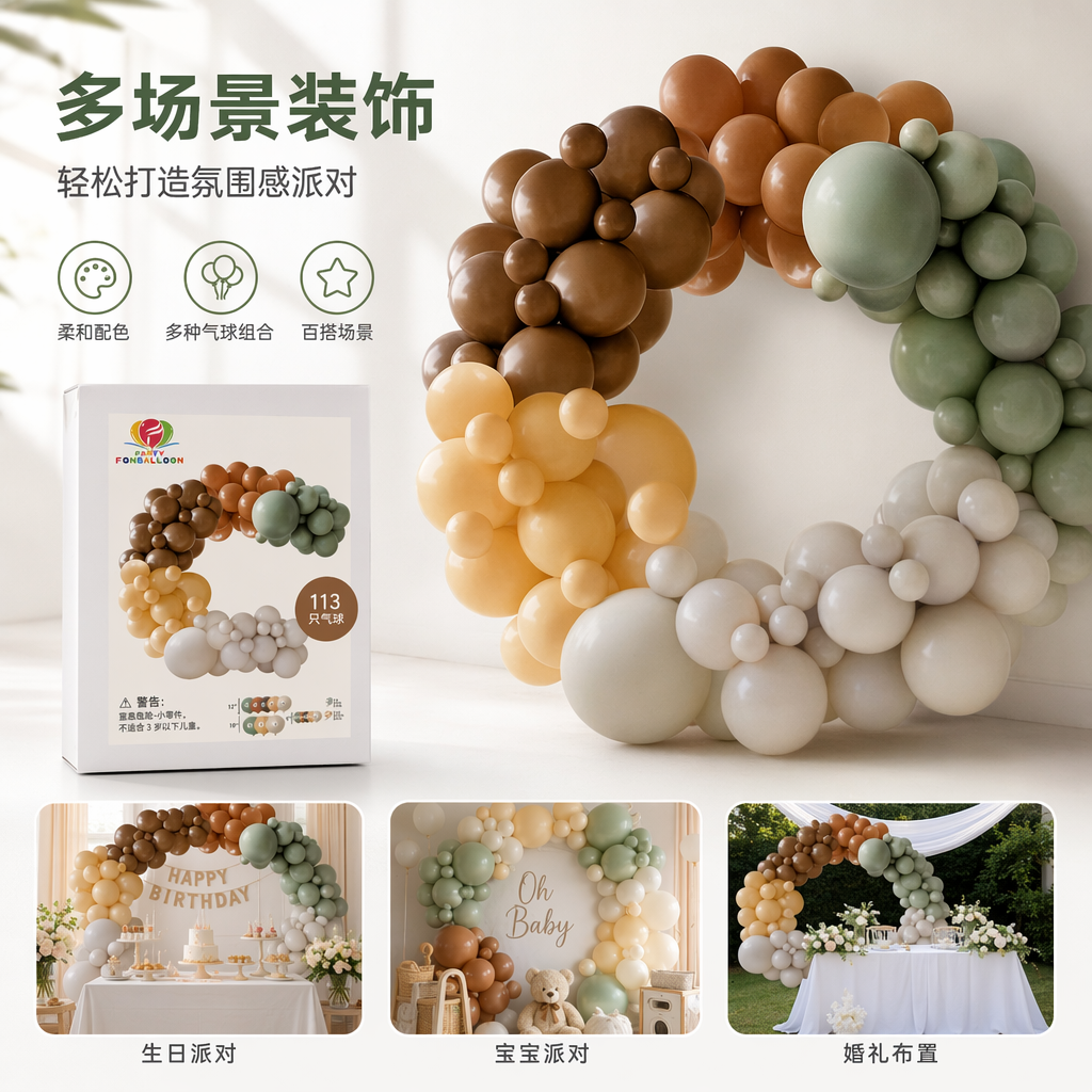 White packaging box balloon decoration set for party, wedding and celebration decoration supplies