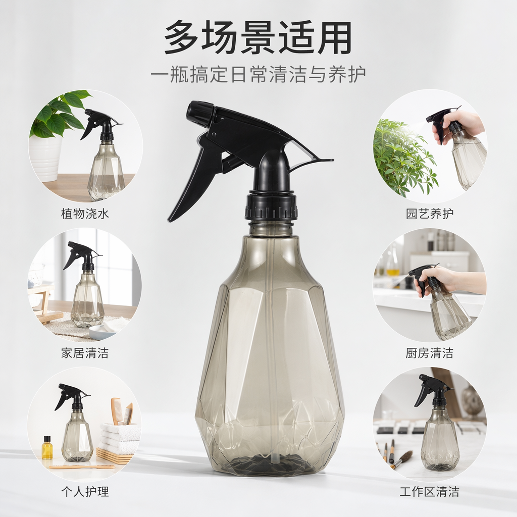 灰色喷壶 压力雾化喷雾瓶 家用园艺清洁加压喷洒器