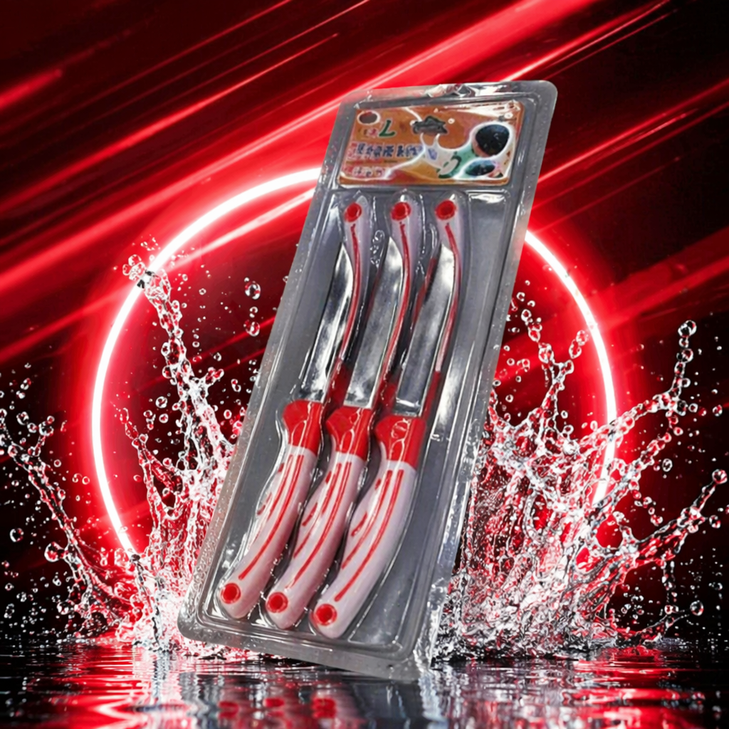 红白相间厨房刀具套装家用多功能不锈钢刀组 Specification image