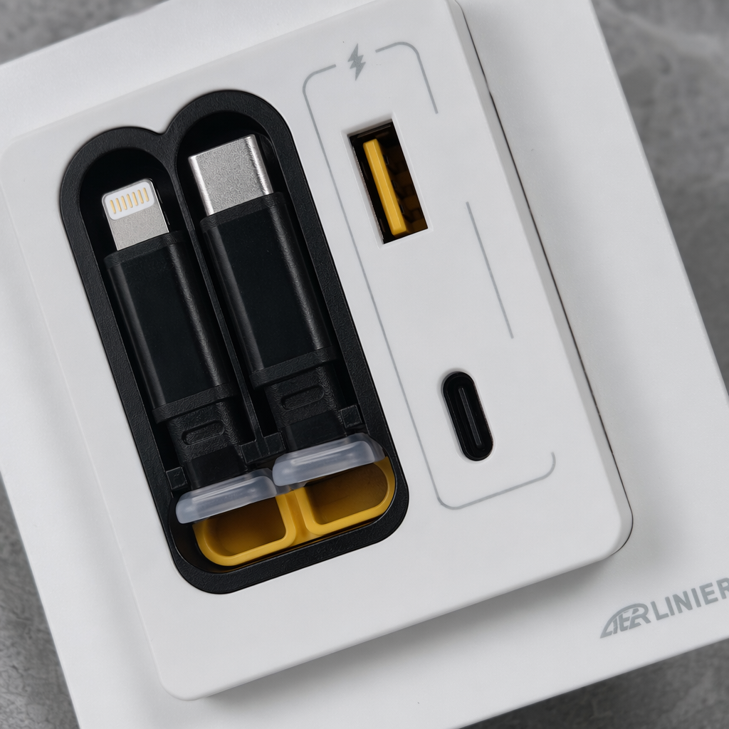 LINIER Double telescopic Cable fast charging wall socket, suitable for home and office use, exclusively for foreign trade Specification image