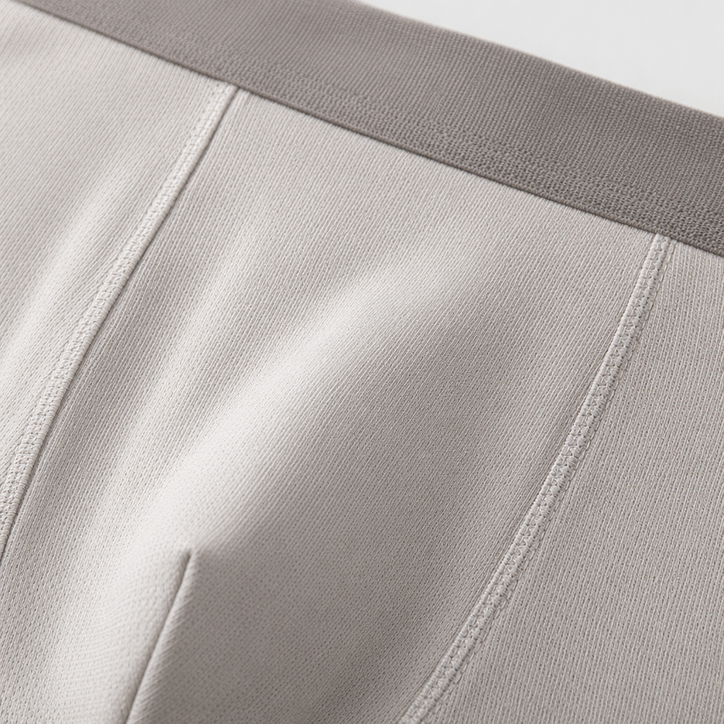 Light grey pure cotton men's underwear is comfortable, breathable, seamless and has flat corners at the four corners Application Scenario