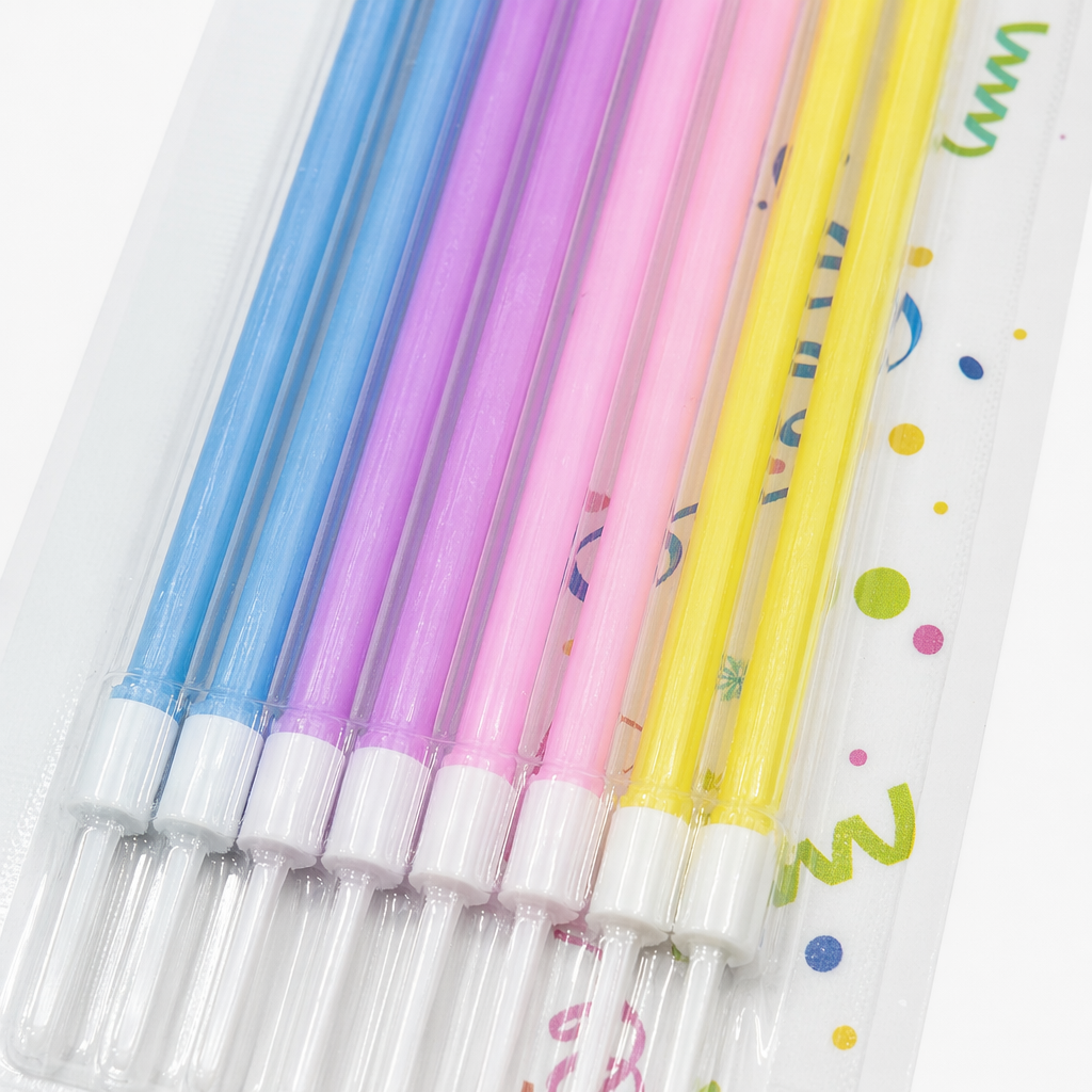 Colorful birthday candles made of food-grade beeswax, safe and smokeless, specially designed for children's parties Application Scenario