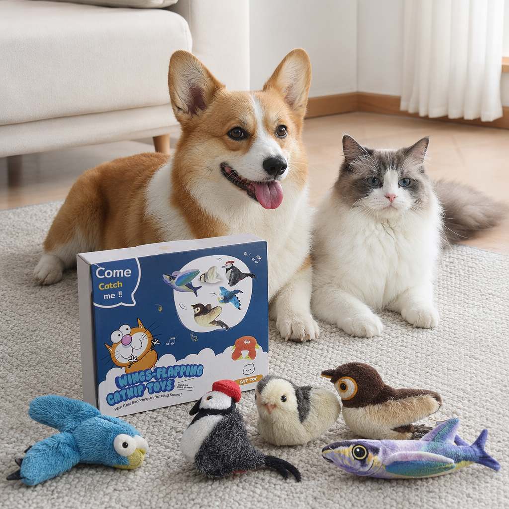 The wing-flapping sound simulation bird pet toy, cat toy, and dog toy can also be used details Picture