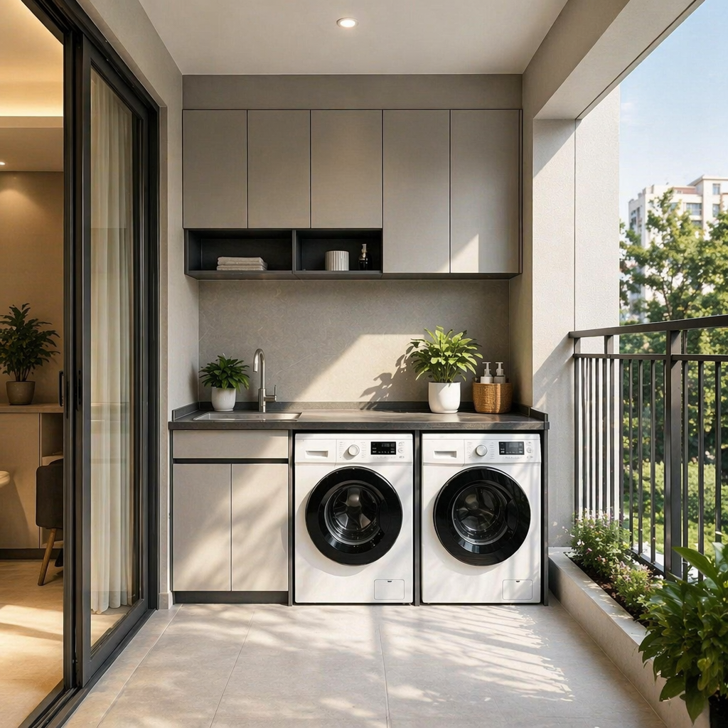Custom-made laundry cabinets, balcony cabinets and outdoor cabinets, sun-proof and moisture-proof details Picture