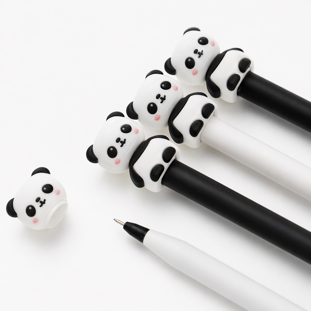 Black and white panda-shaped pen, black and white panda-patterned gel pen Application Scenario