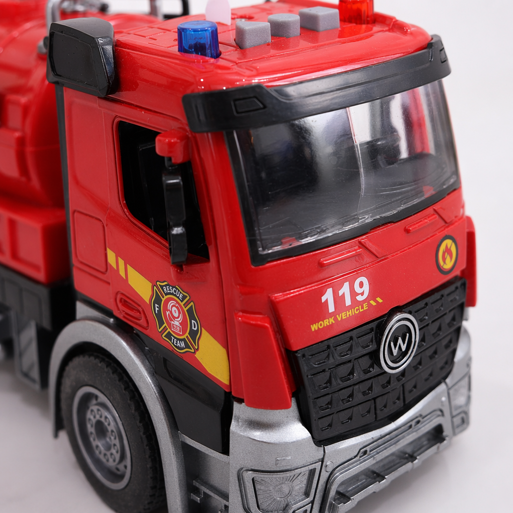 Red fire engine children's educational toy alloy car model simulation sound remote control movement Application Scenario
