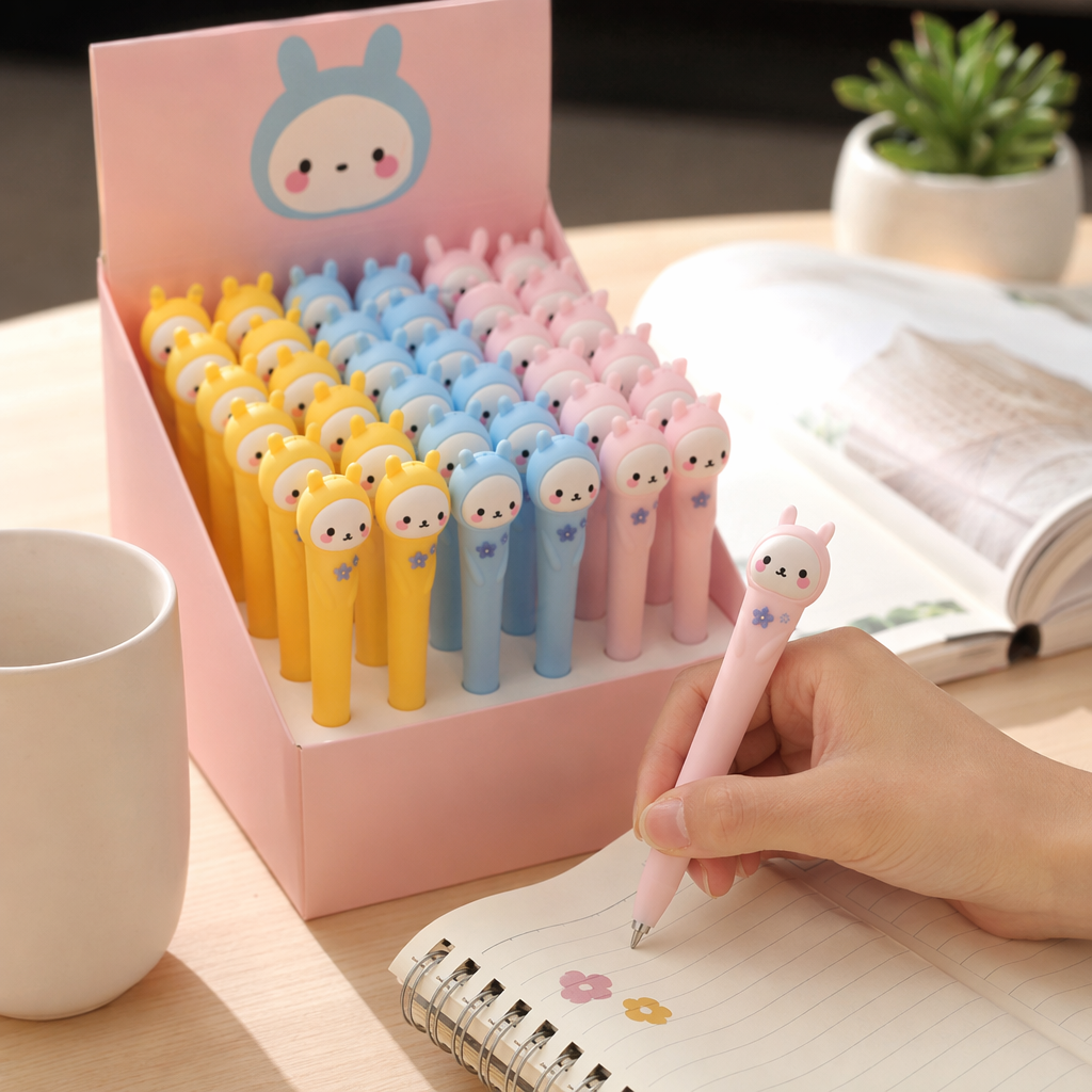 The colorful rabbit-shaped pens are cute stationery for students details Picture