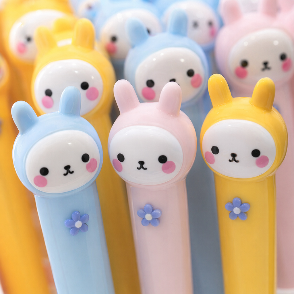 The colorful rabbit-shaped pens are cute stationery for students Application Scenario