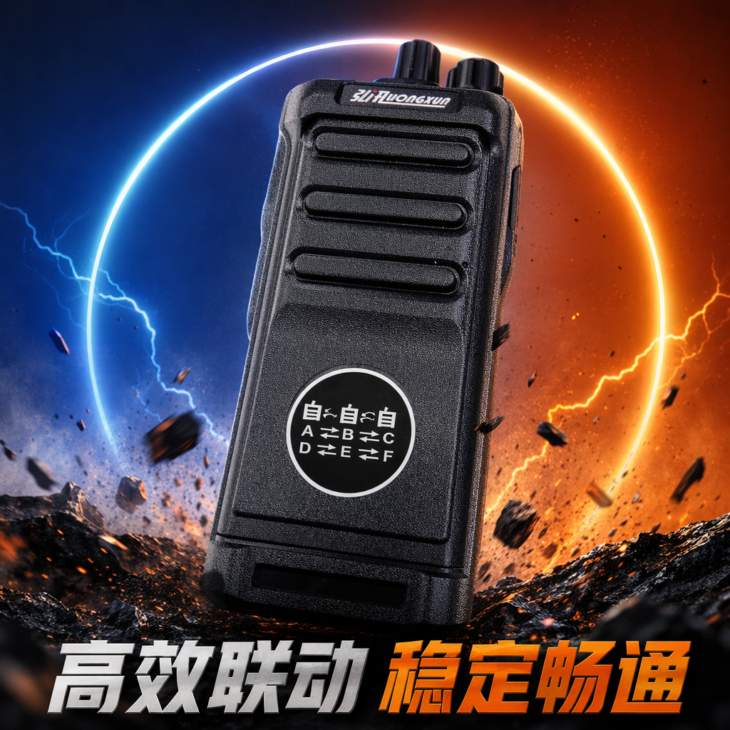 弘讯中继工程对讲机黑色对讲机 专业无线通讯设备 防水防摔续航持久细节图