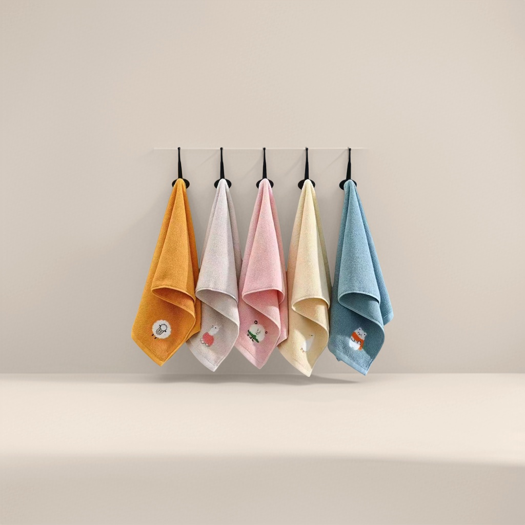 مناشف ملونة صغيرة من القطن النقي تجف مناشف غسل الوجه في المنزل Specification image