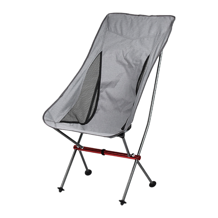 The grey folding chair is a portable, lightweight, and load-bearing small stool for outdoor camping and indoor use Item Picture