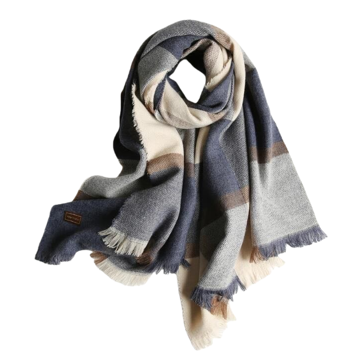 This checkered scarf is made of pure cotton and cashmere blend for both men and women, providing warmth in autumn and winter. It is fashionable and versatile Item Picture