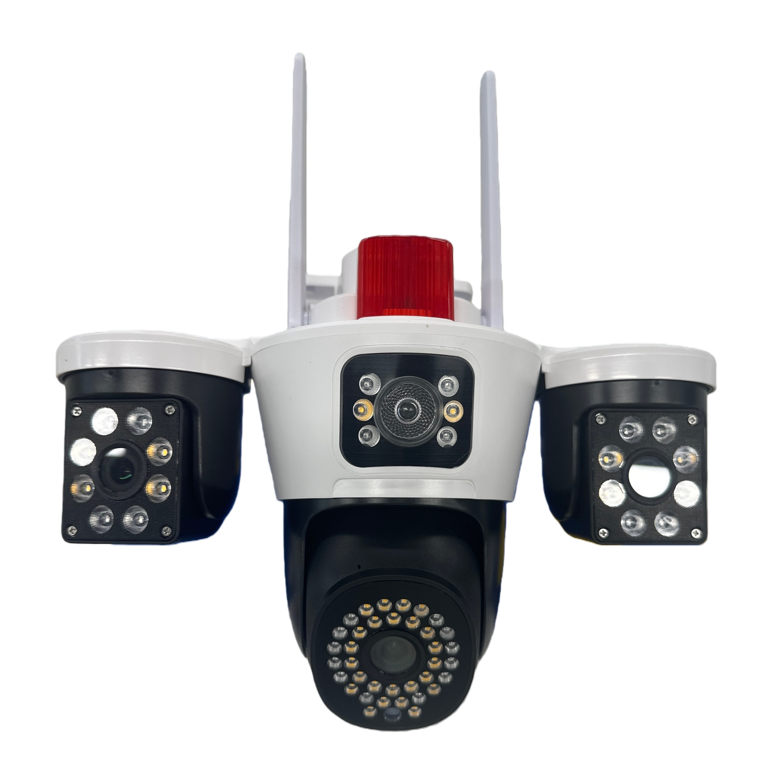 White multi-lens surveillance camera, high-definition night vision, wide-angle waterproof, suitable for both indoor and outdoor use Item Picture