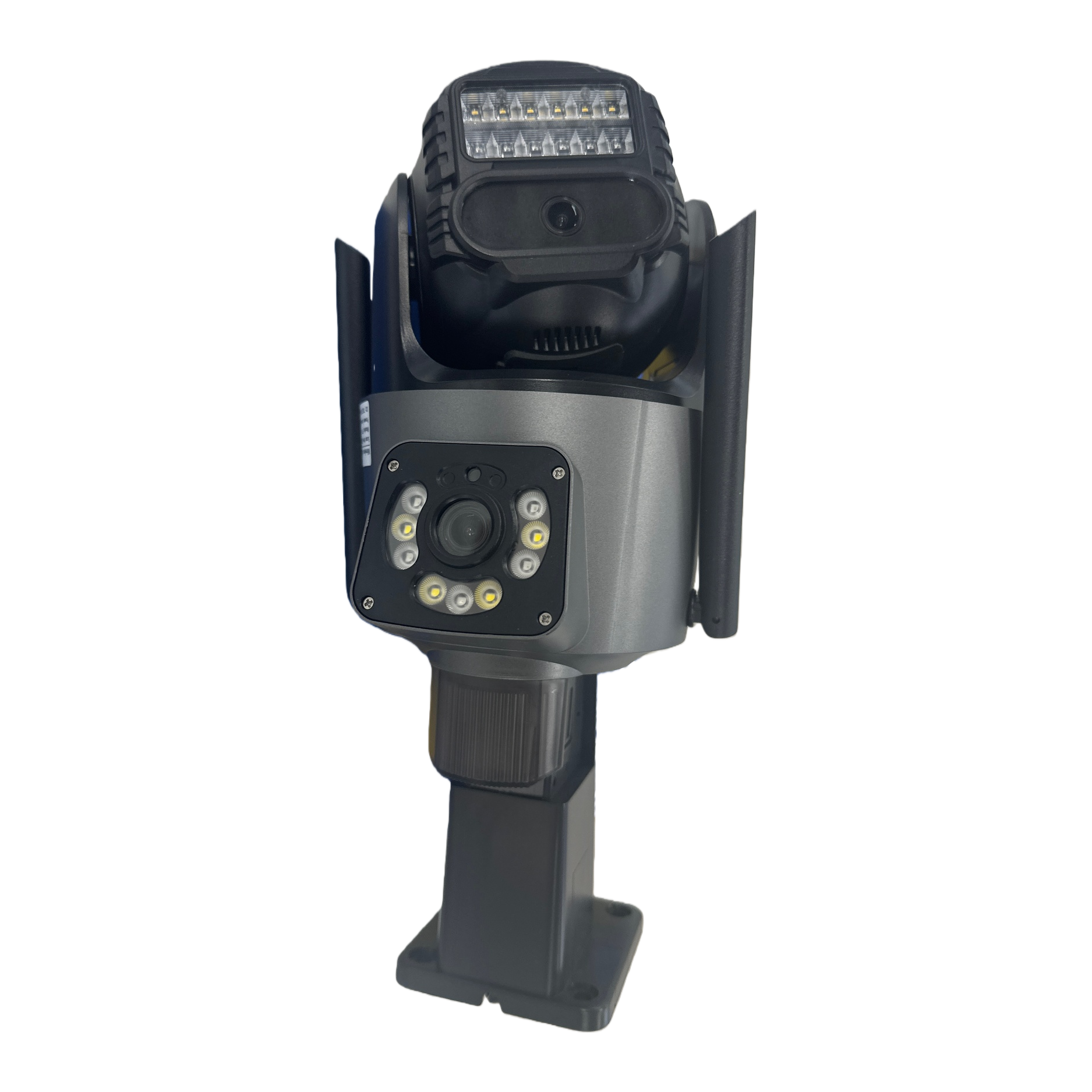 Black dual-lens surveillance camera, 4K ultra-clear wide-angle, metal body, suitable for both indoor and outdoor use Item Picture