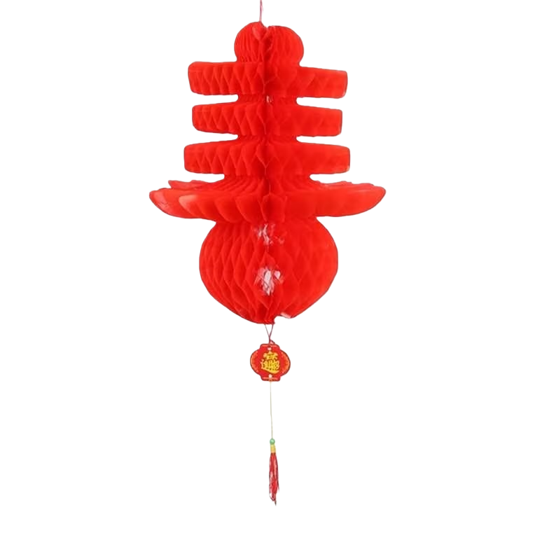 Red honeycomb paper lanterns are festive decorations for home use Item Picture