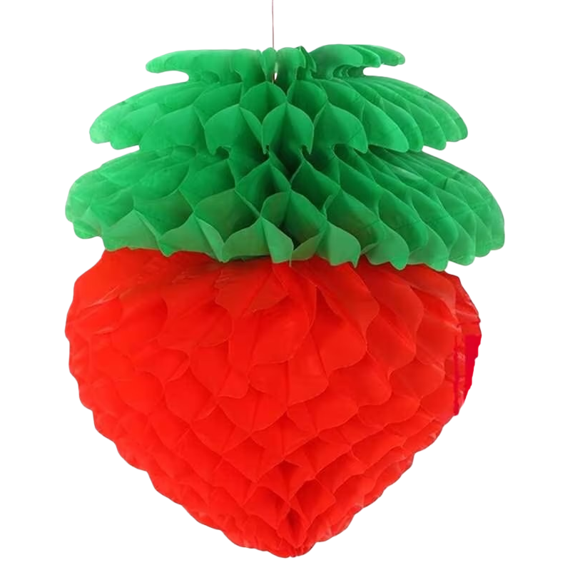 Red strawberry-shaped honeycomb paper lanterns are creative home decoration ornaments for festivals Item Picture