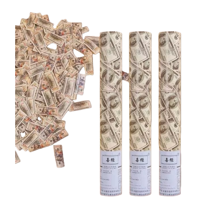 Three rolls of red wedding supplies printed with US dollar patterns Item Picture