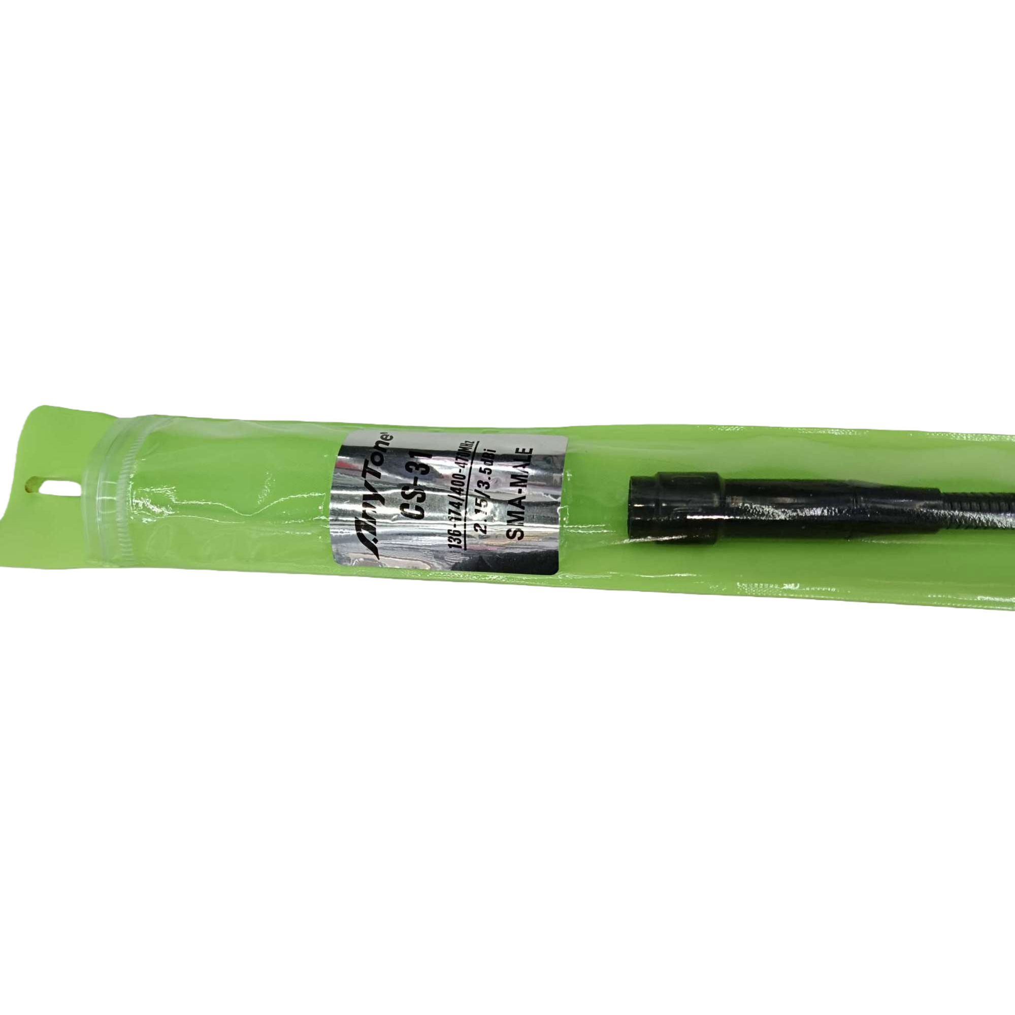 The CS-31 black antenna is wrapped in a green packaging bag for anti-interference high-gain signal receiving Item Picture