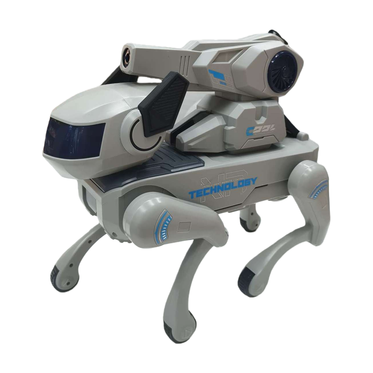 Grayish-white robot dog intelligent interactive pet toy with programmable remote control Item Picture