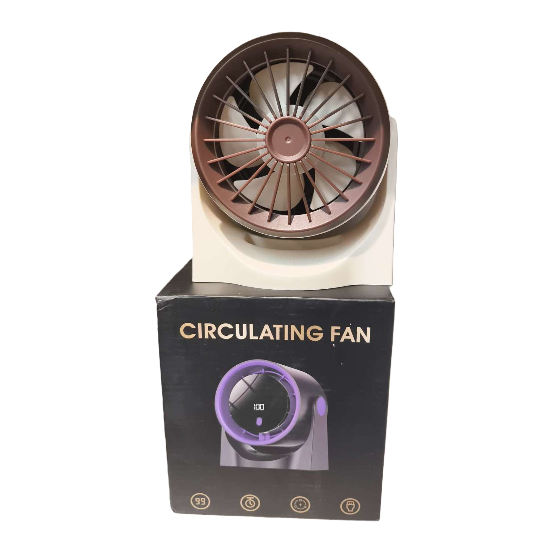 Brown floor fan, suitable for home use, is quiet, energy-saving and has a strong wind force. It is applicable to both bedrooms and living rooms Item Picture