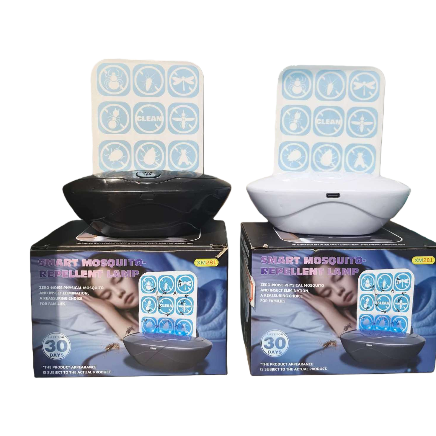 Black and white dual-color mosquito repellent lamp, household mosquito killer lamp, silent, energy-saving and environmentally friendly Item Picture